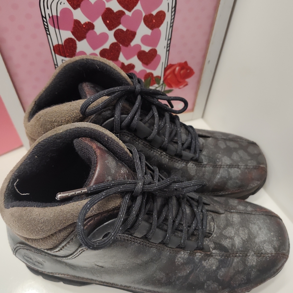 🖤 Vintage Y2K Timberland Euro Hiker Multicolor Lace Up Ankle Boots, Black, 7 - Picture 10 of 16